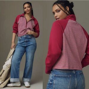 Striped Red Raglan Sleeve Top